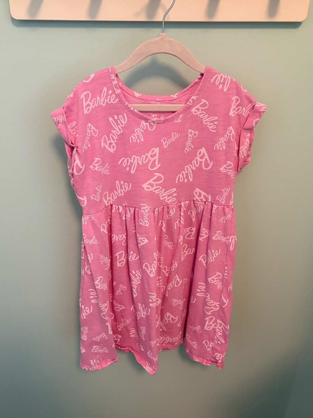 Joe Fresh Barbie Pink Logo Print Dress
